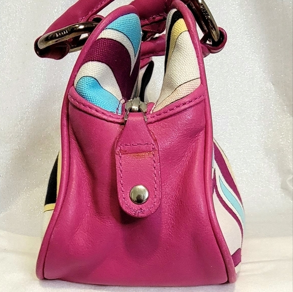 EMILIO PUCCI Fuschia Leather & Fabric Bag - Picture 13 of 15